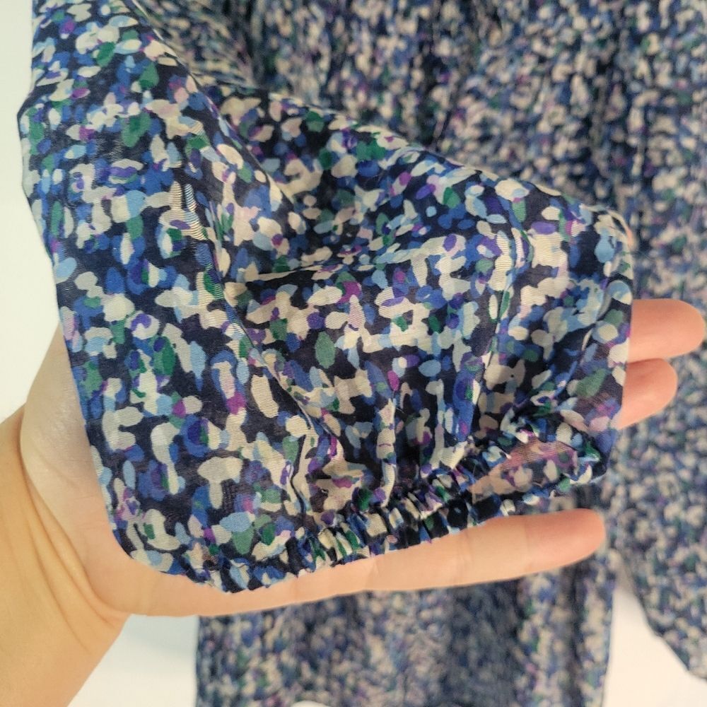 LOFT Spectral Blues patterned blouse - Picture 9 of 14